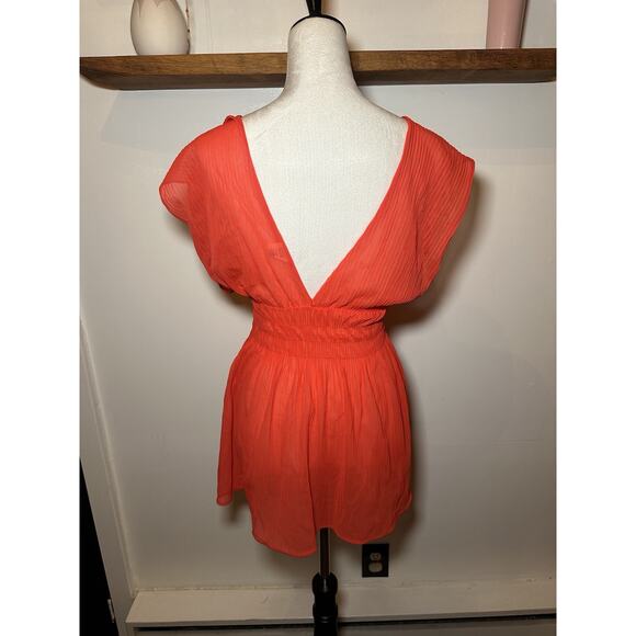 Vintage 60s Union Made Red Silky Sexy Lace V Neck Camisole Top Size M Stretchy - Picture 4 of 6